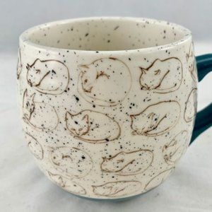 Leah Reena Goren CAT MUG Teal ANTHROPOLOGIE
